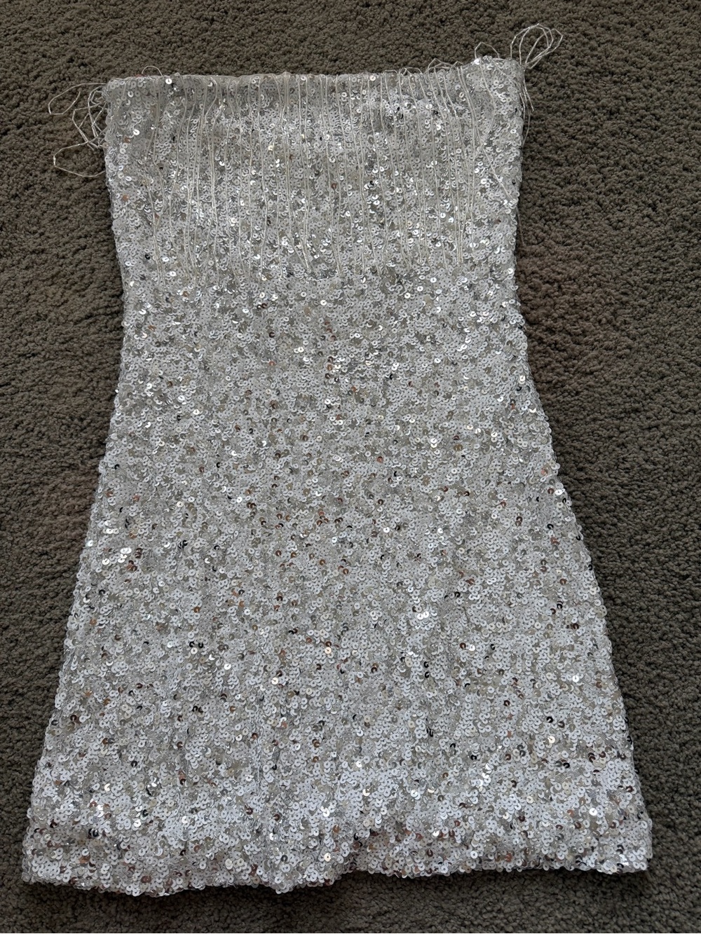 12th Tribe Silver White Sequin Dress without Belt - Picture 2 of 5